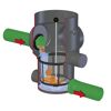 Regenwasserfilter mit Sieb, Querschnitt