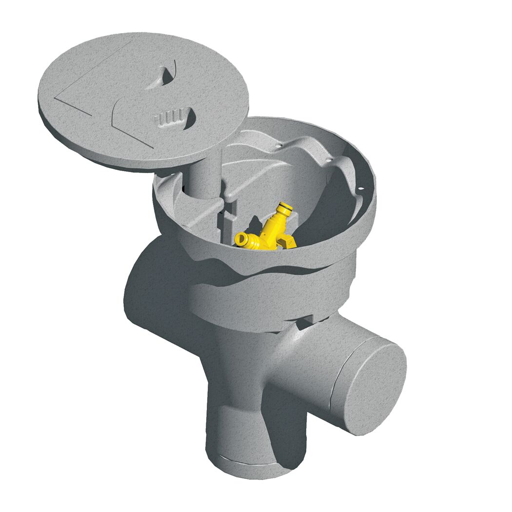 Wassersteckdose Rain² mit geöffnetem Deckel