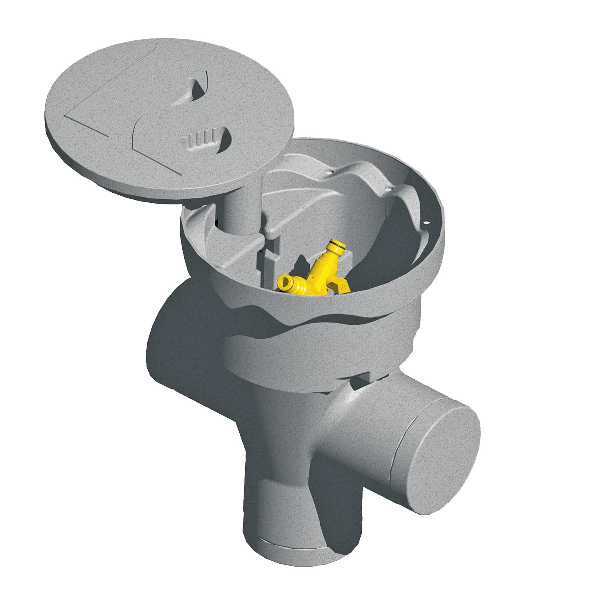Wassersteckdose Rain² mit geöffnetem Deckel