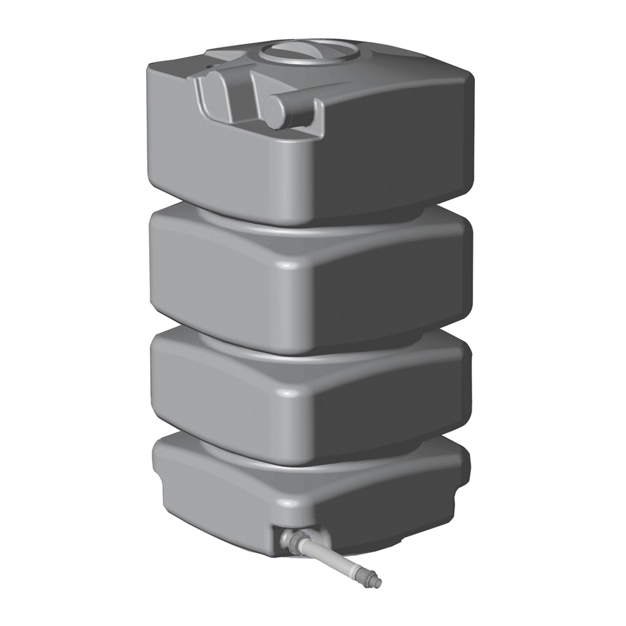 Grauer Kellertank mit Zapfhahn