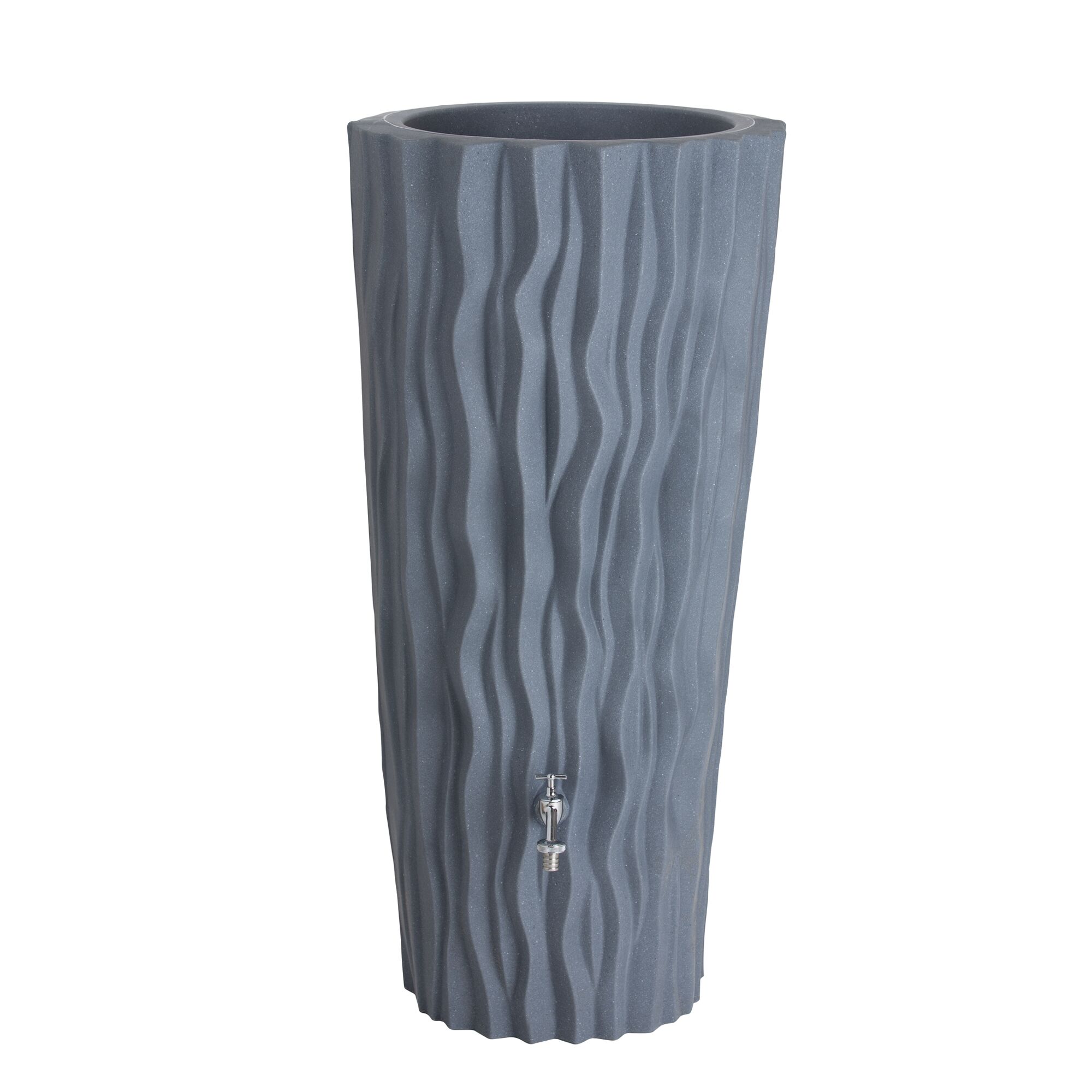 Grauer Regenspeicher Alana mit Wasserhahn