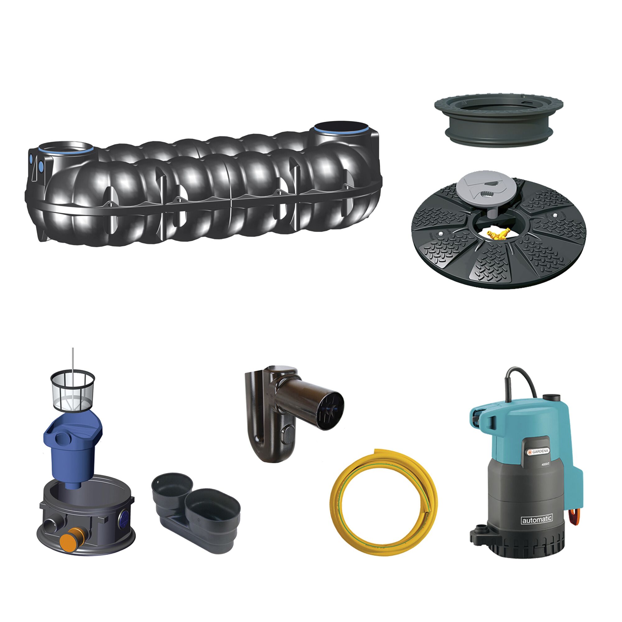 Komponenten der Gartenanlage Eco Typ 10.000