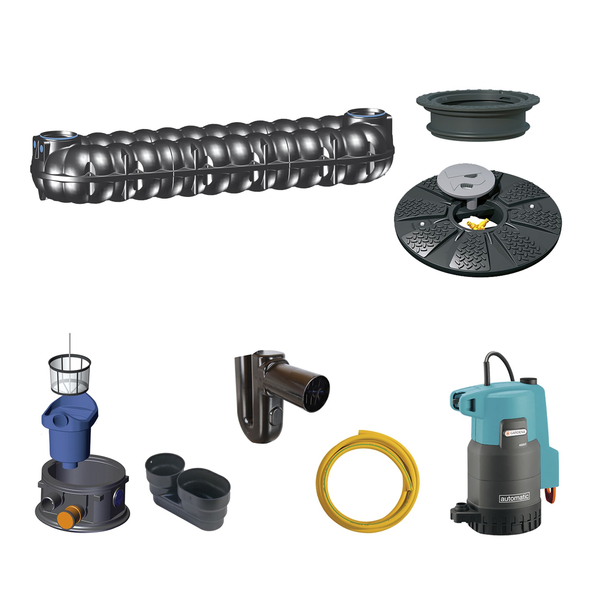 Komponenten der Gartenanlage Eco Typ 15.000