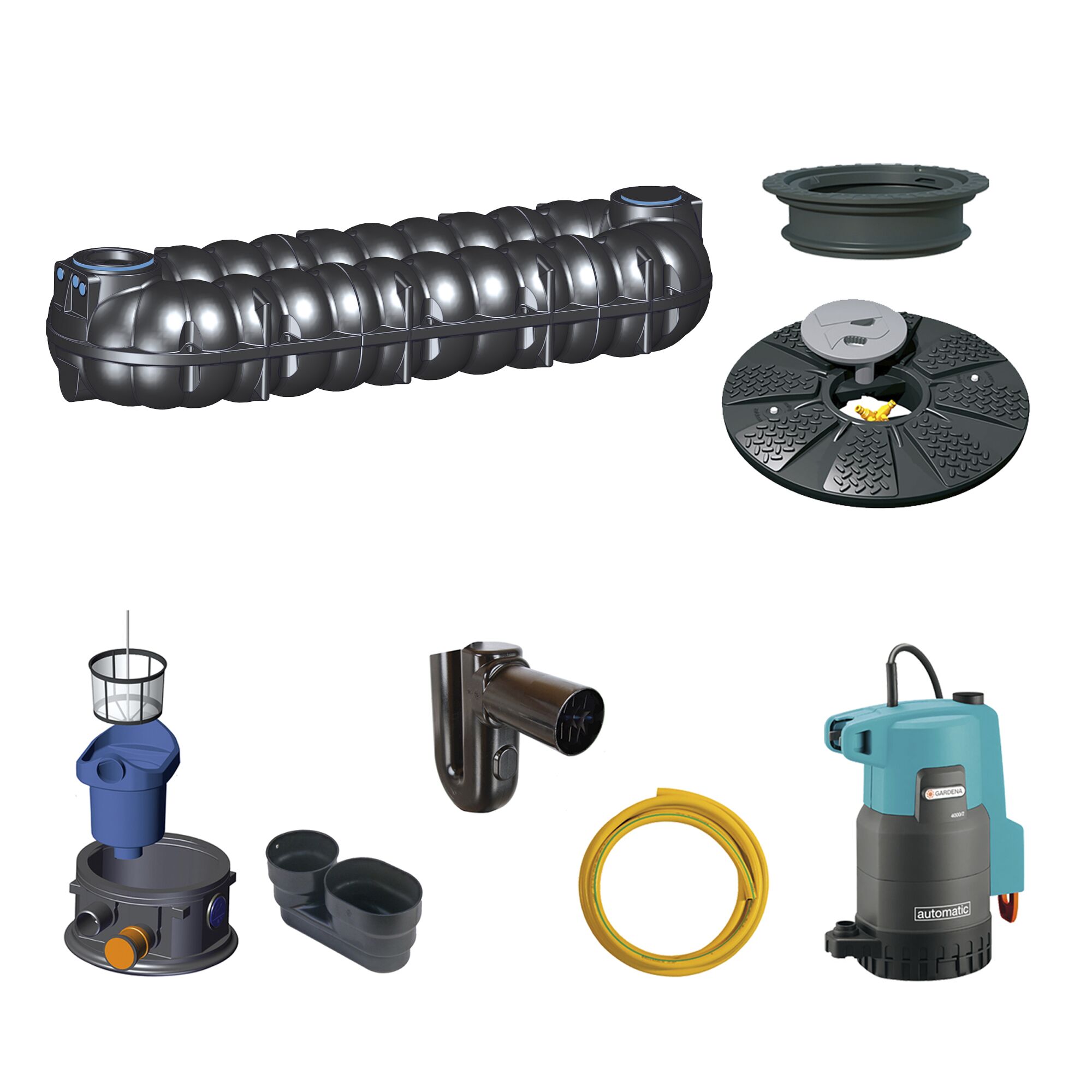 Einzelteile der Gartenanlage Eco Typ 13.000