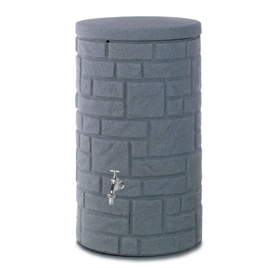 Graue Regentonne Arcado 230 l mit Wasserhahn