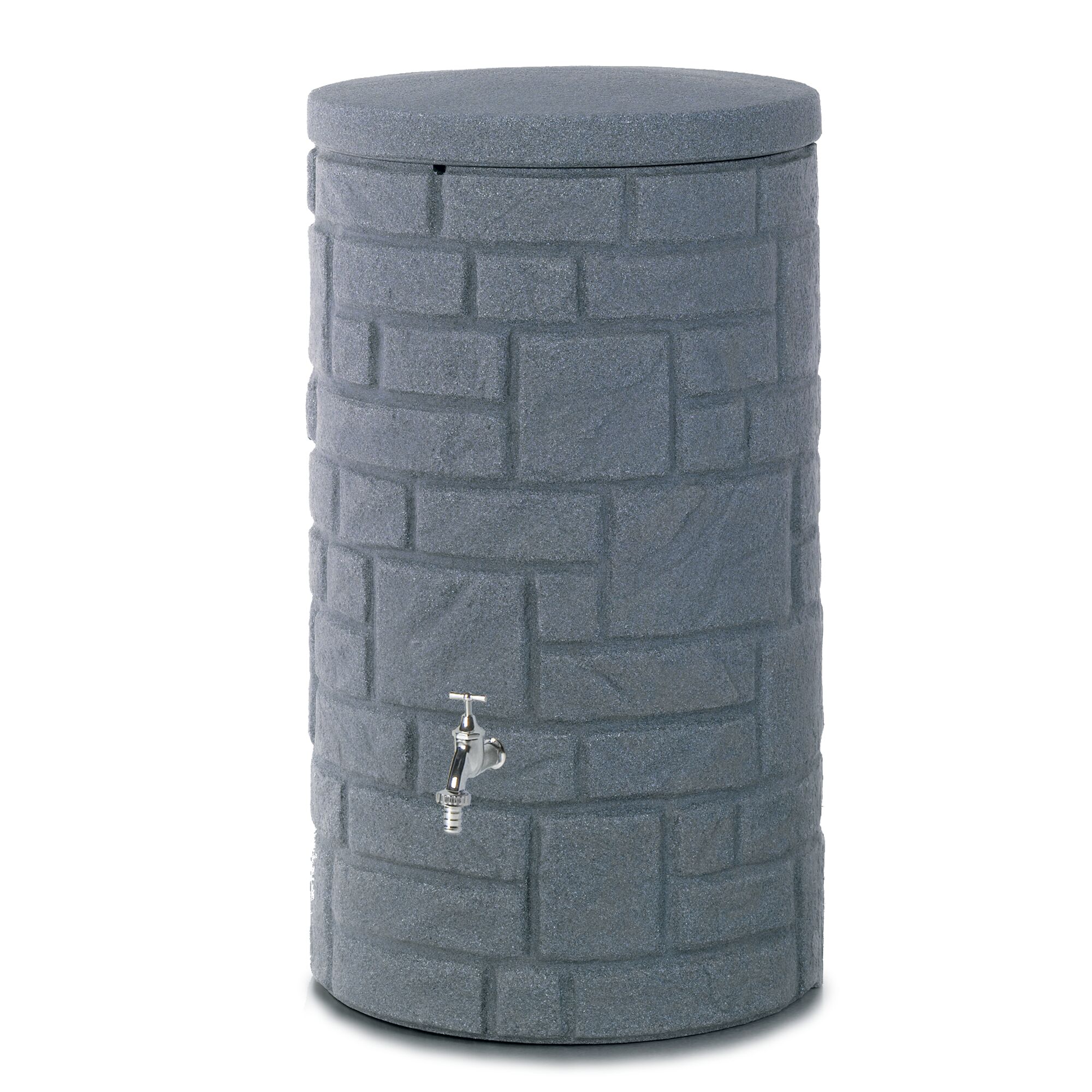 Graue Regentonne Arcado 230 l mit Wasserhahn