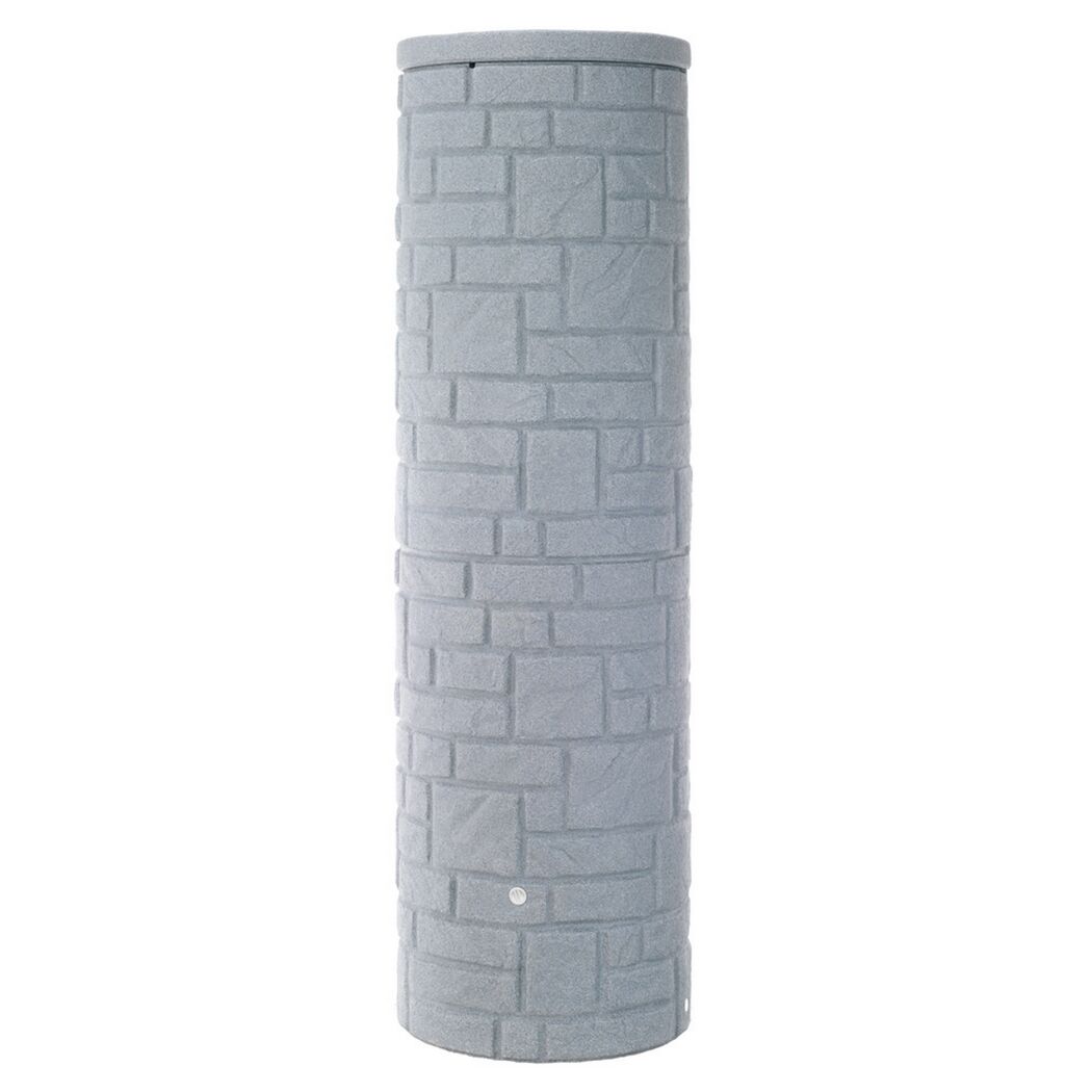 Graue Regentonne Arcado 460L mit Steinmuster