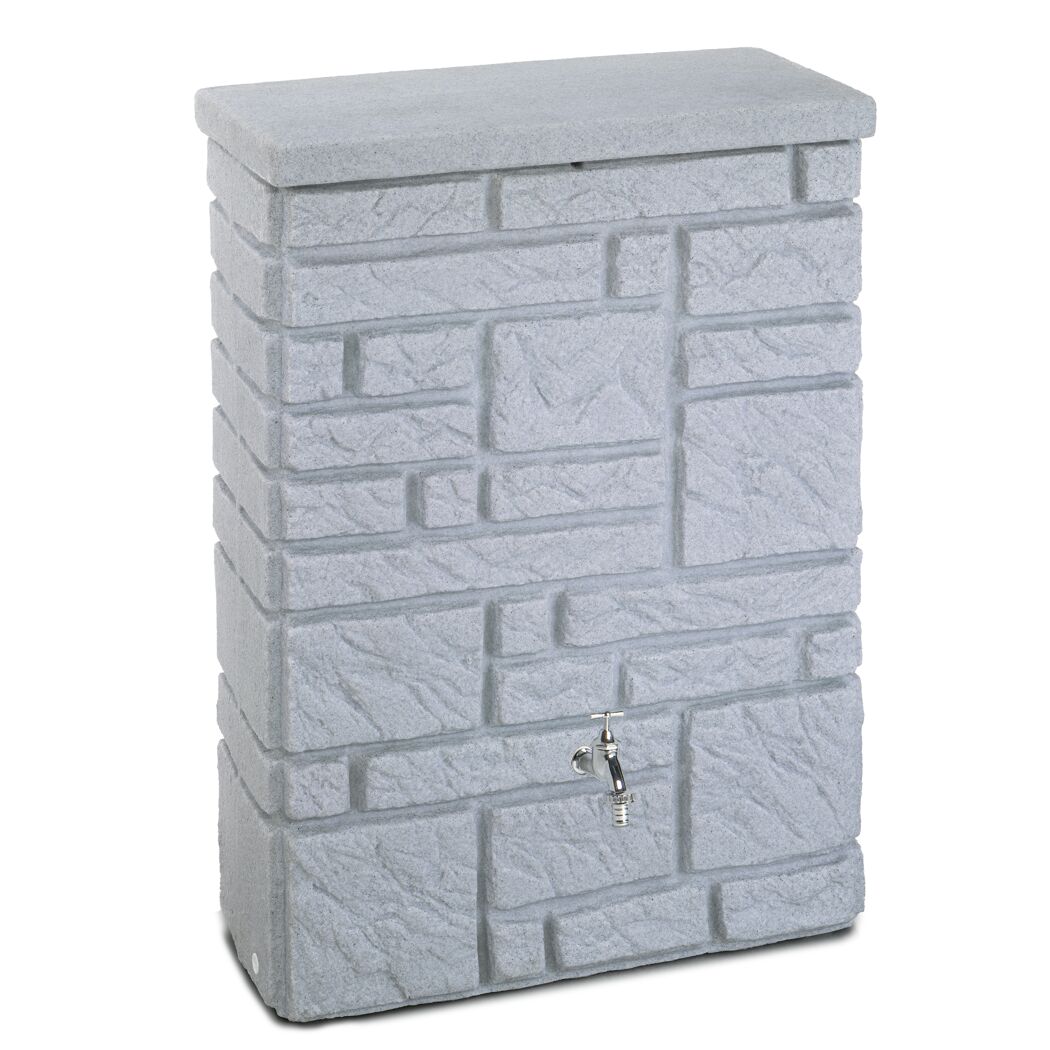 Graue Regentonne "Mauran" mit Wasserhahn