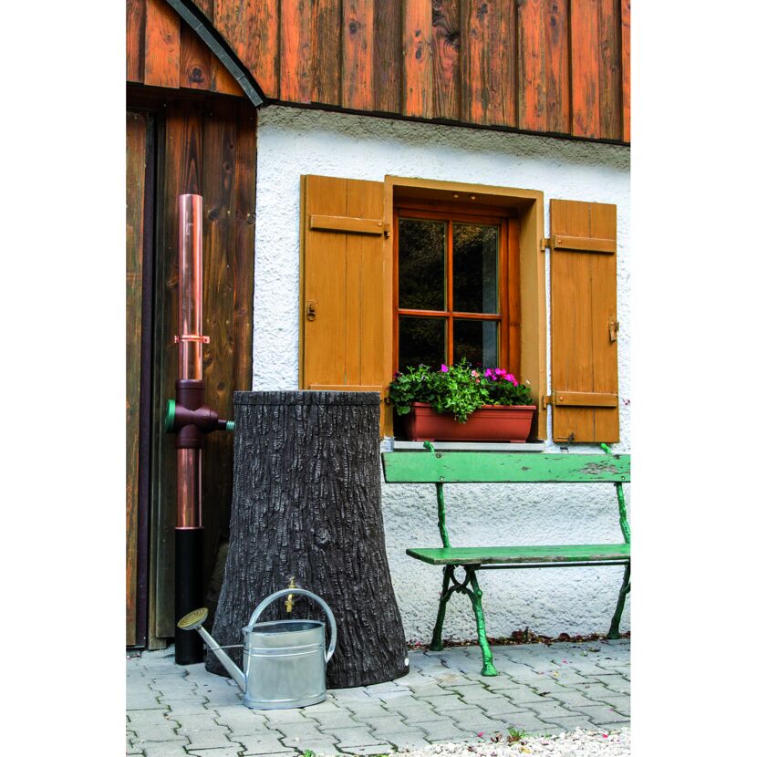 Regentonne Little Tree 250 l dunkelbraun mit Gießkanne