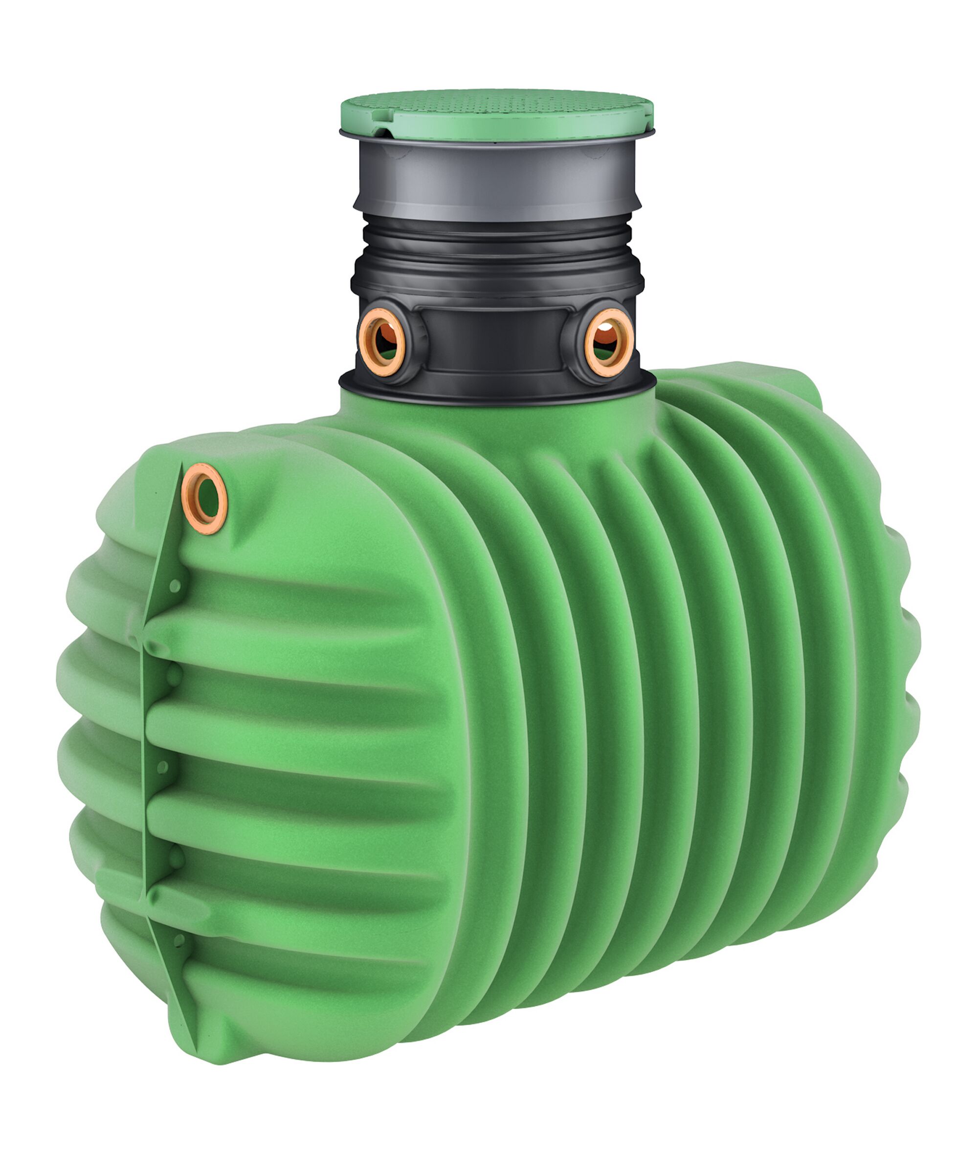 Grüner Regenwassertank mit Deckel