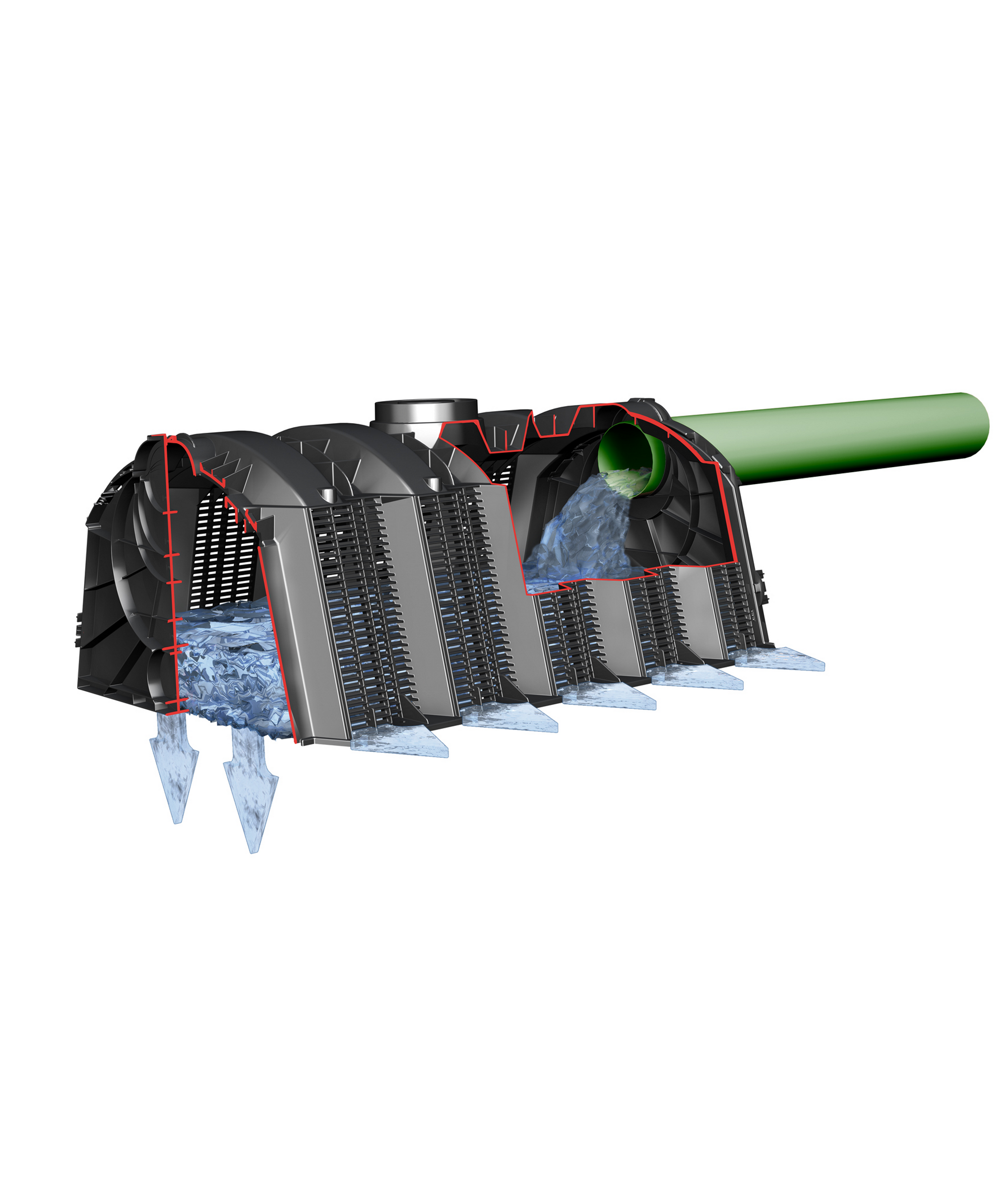 Sicker-Tunnel Versickerungsset schwarz 3600 l, 14 m