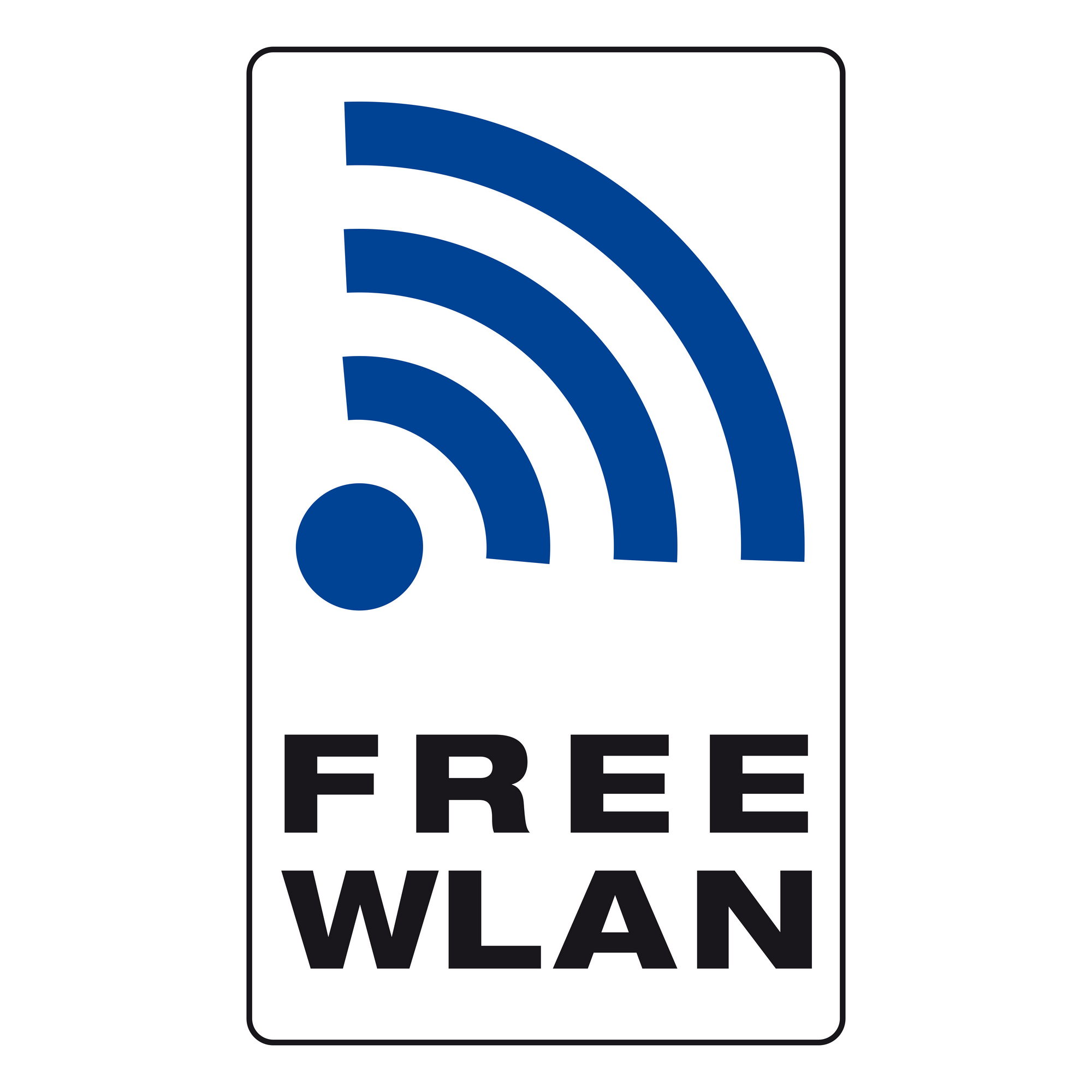 Schild 'Free WLAN' 250 x 150 mm + product picture