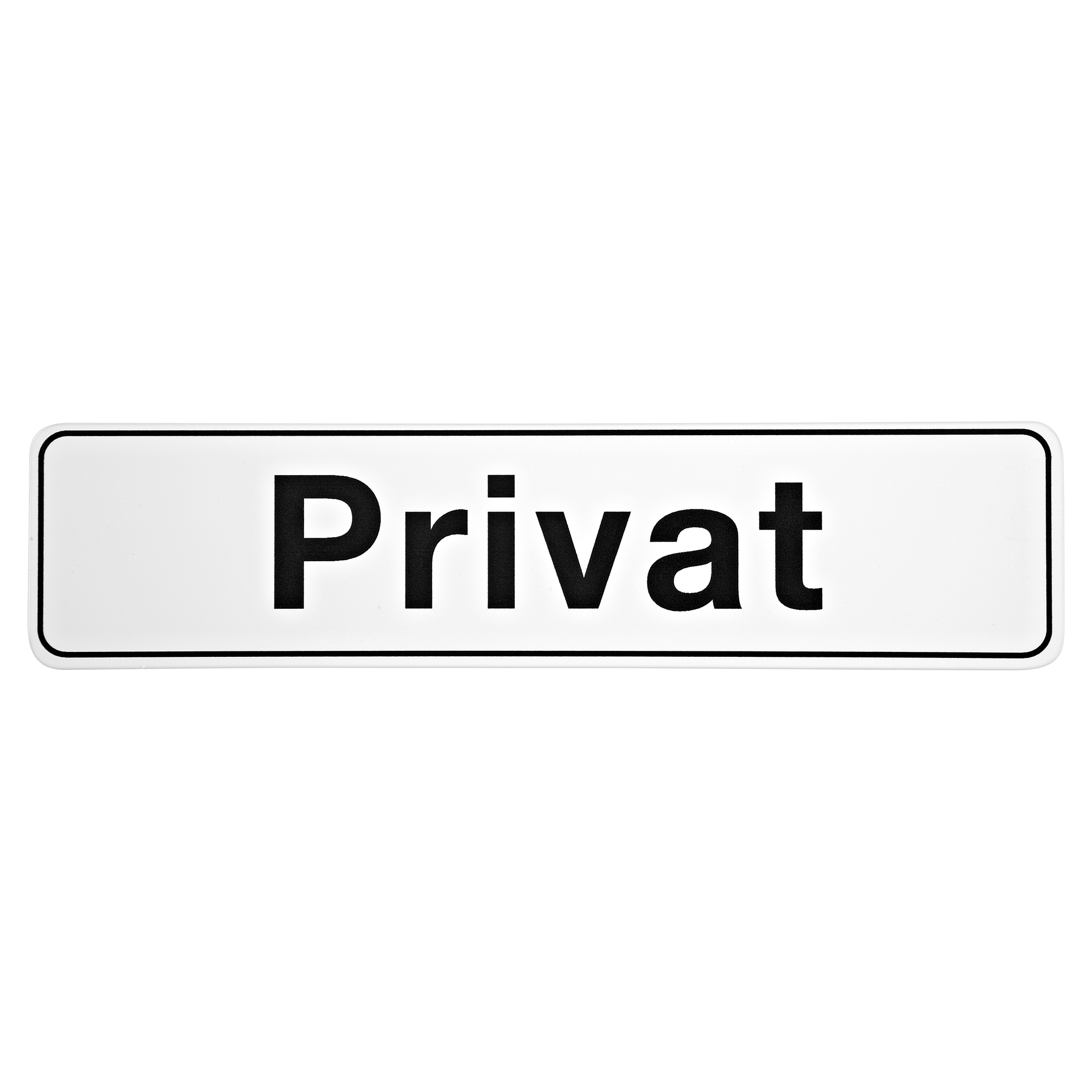 Schild "Privat" 48 x 200 cm weiß + product picture