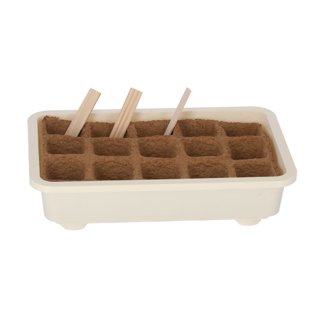 Zimmergewächshaus Aromatic Bio mit Anzuchttöpfen und Beschriftungssteckern