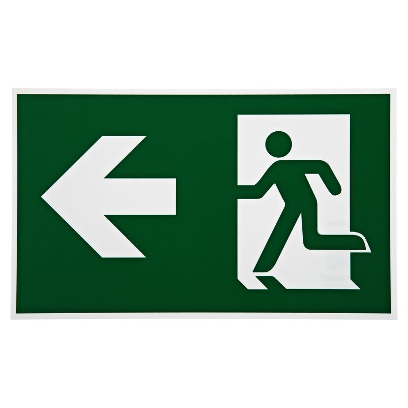 Schild 'Fluchttür links' 15 x 25 cm
