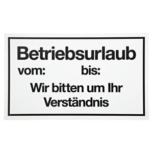 Schild "Betriebsurlaub" 15 x 25 cm