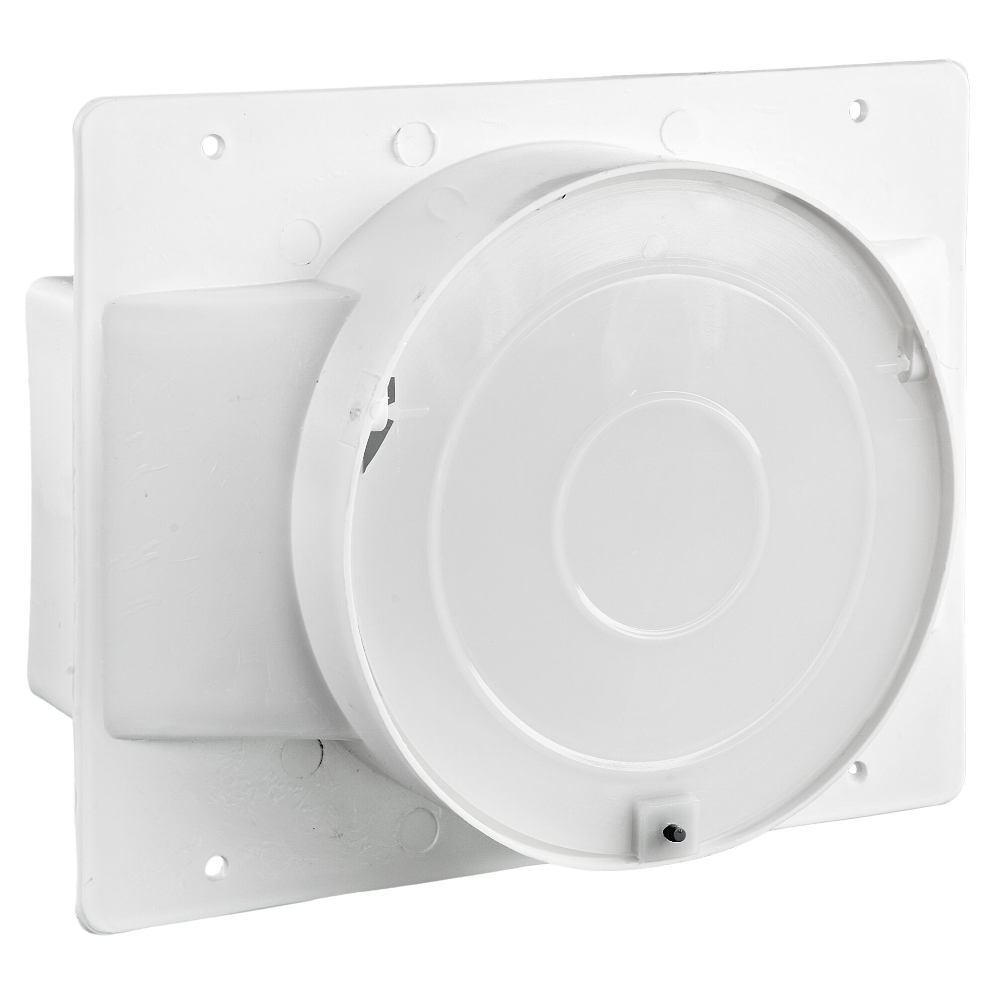 Weißer Adapter mit Rückstauklappe
