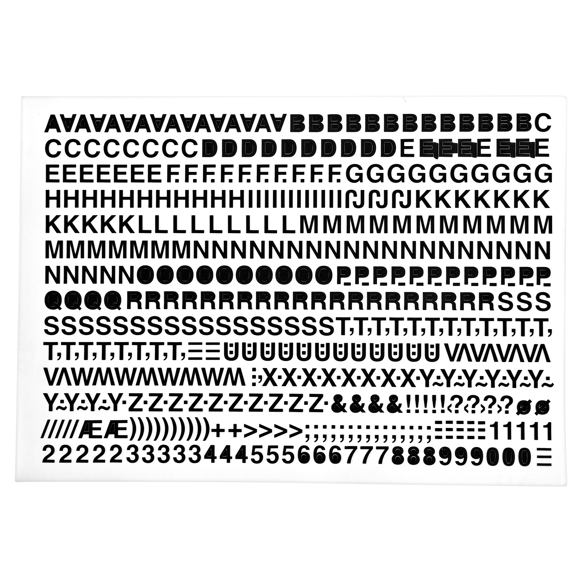 Klebebuchstaben Aufkleber selber gestalten in schwarz, weiß, Text Sticker