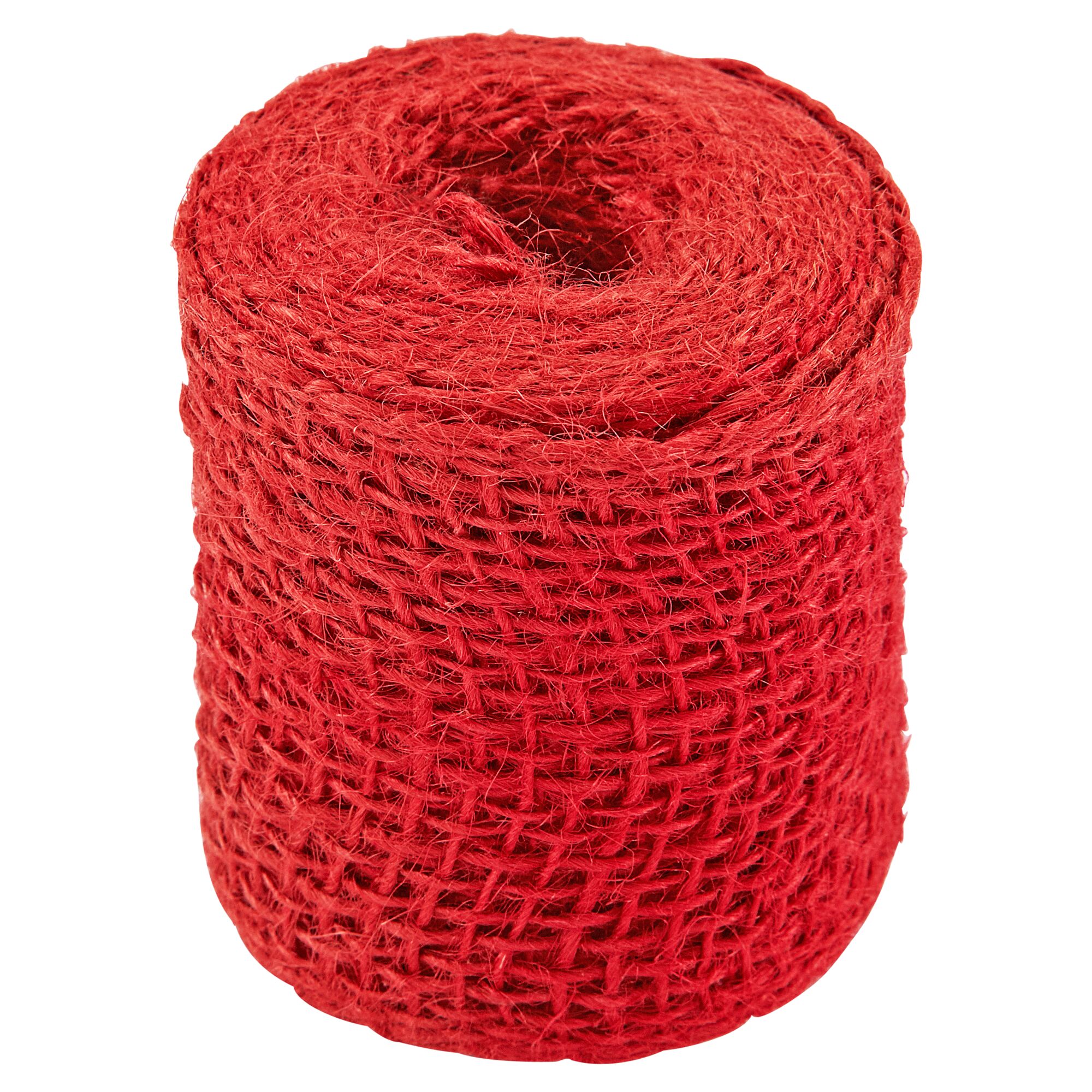 Rotes Juteband aufgerollt