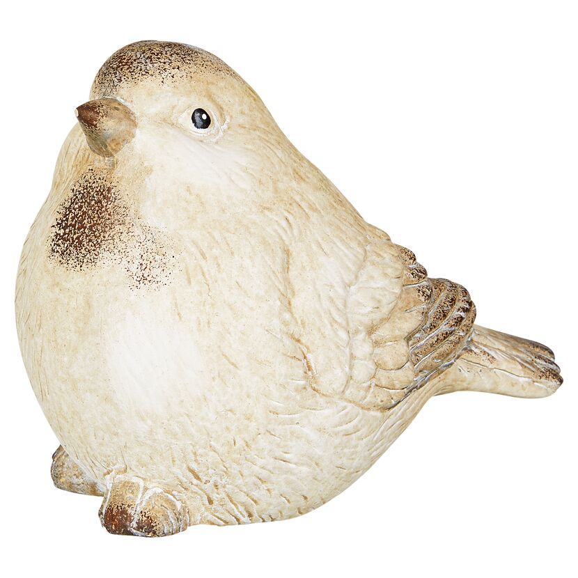Dekorativer Keramikvogel in Beige und Braun