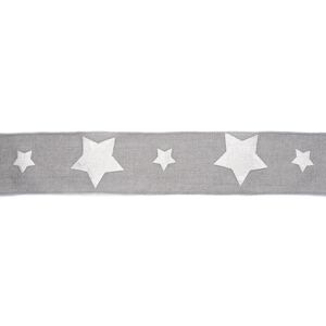Deko-Stoffband grau/silber 200 x 12 cm