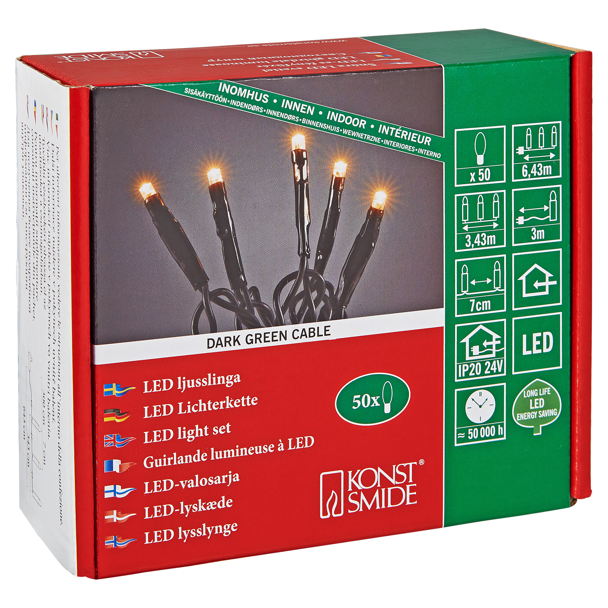Lichtekette 50 LED dunkelgrün + product picture