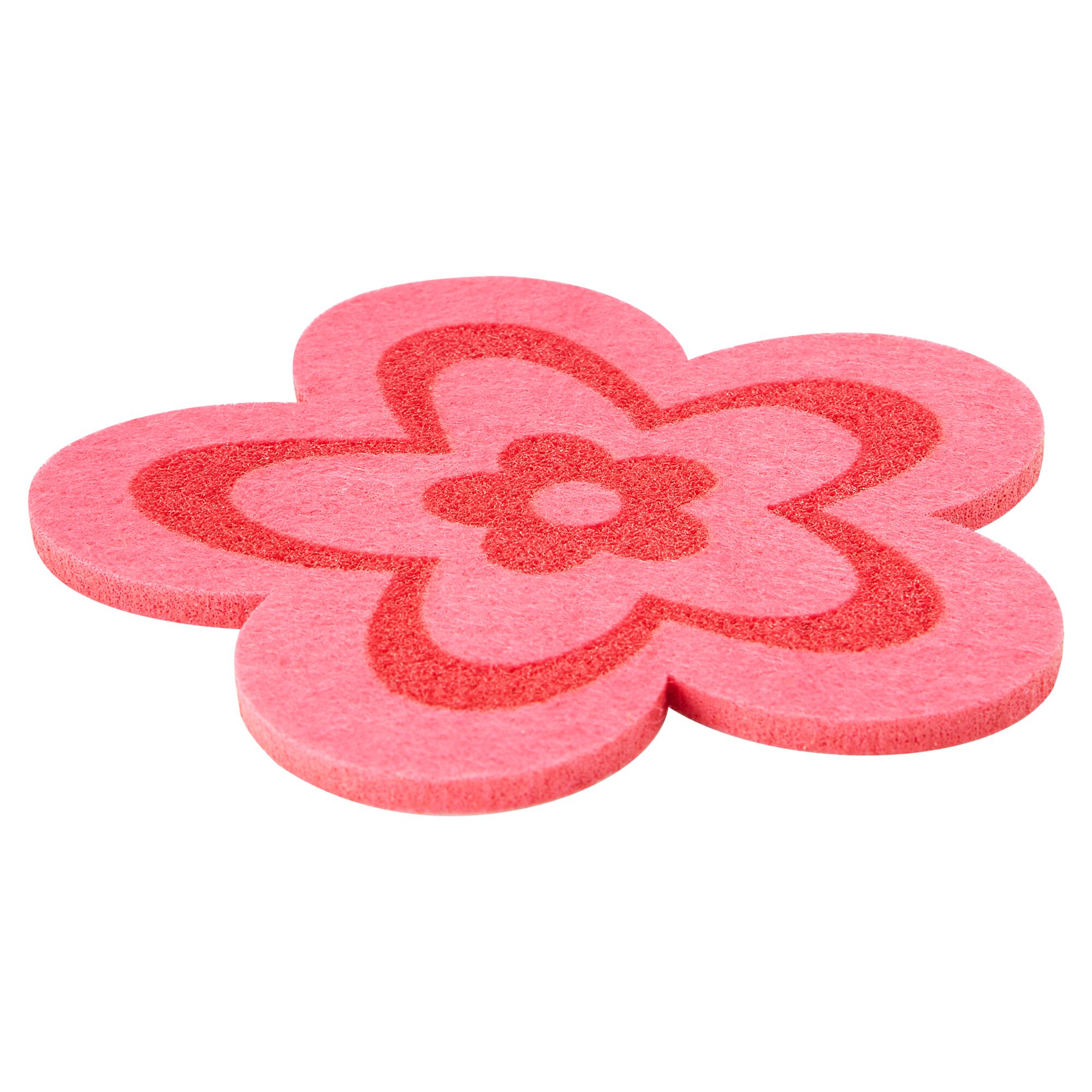 Pinker Filzuntersetzer in Blütenform