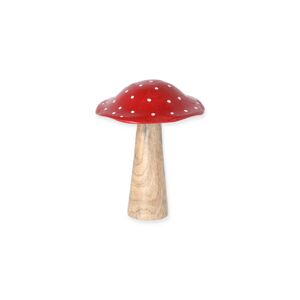 Dekofigur Fliegenpilz Mangoholz rot/weiß Ø 12 x 16 cm