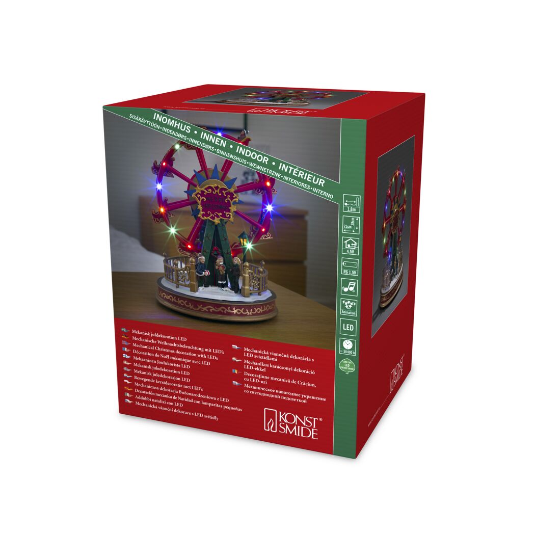 LED-Szenerie 'Riesenrad' 15 LEDs bunt 21 x 29 cm