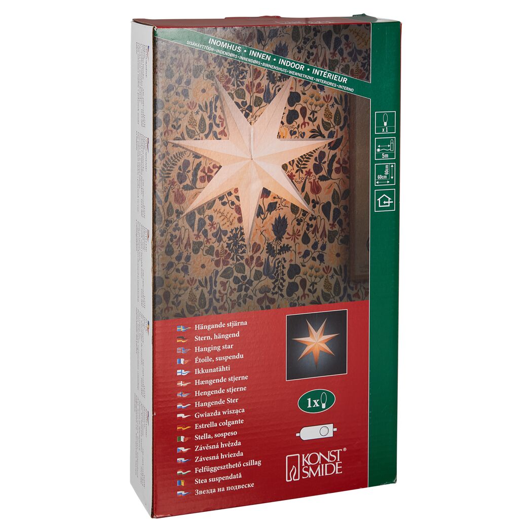 Weißer Papierstern in Verpackung
