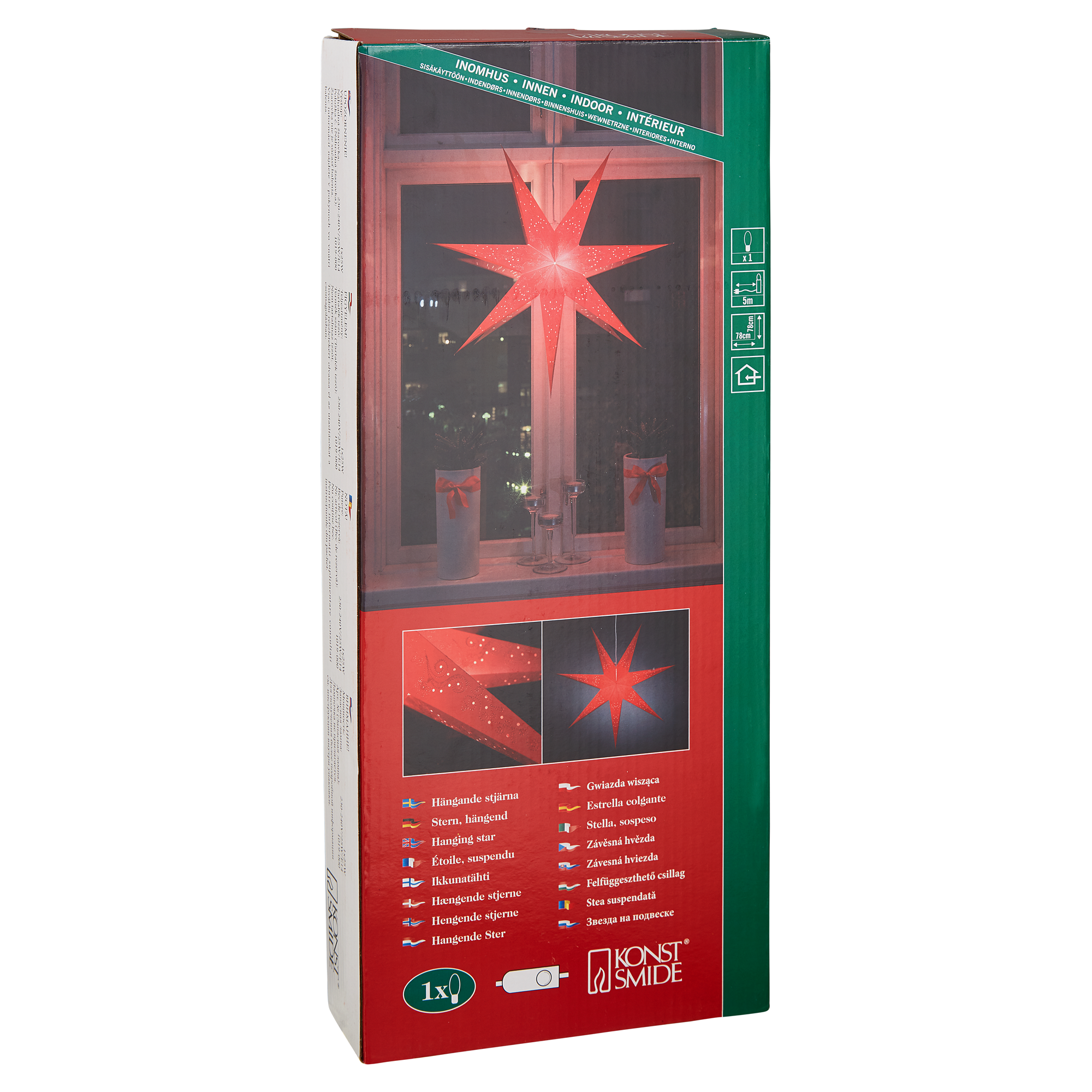 Weihnachtsstern perforiert rot Papier hängend 78 x 78 cm + product picture