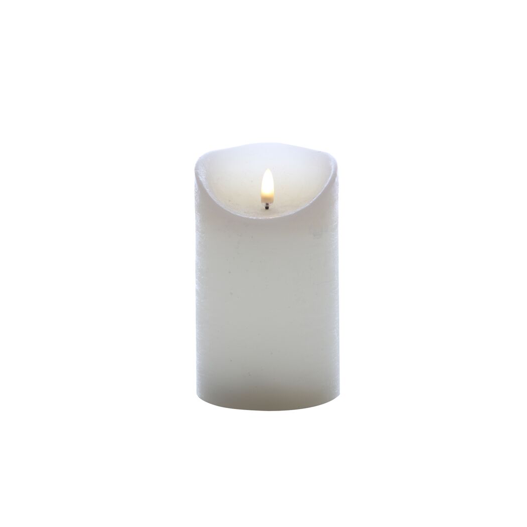 LED Kerze Rustik cremefarben, 9x20cm