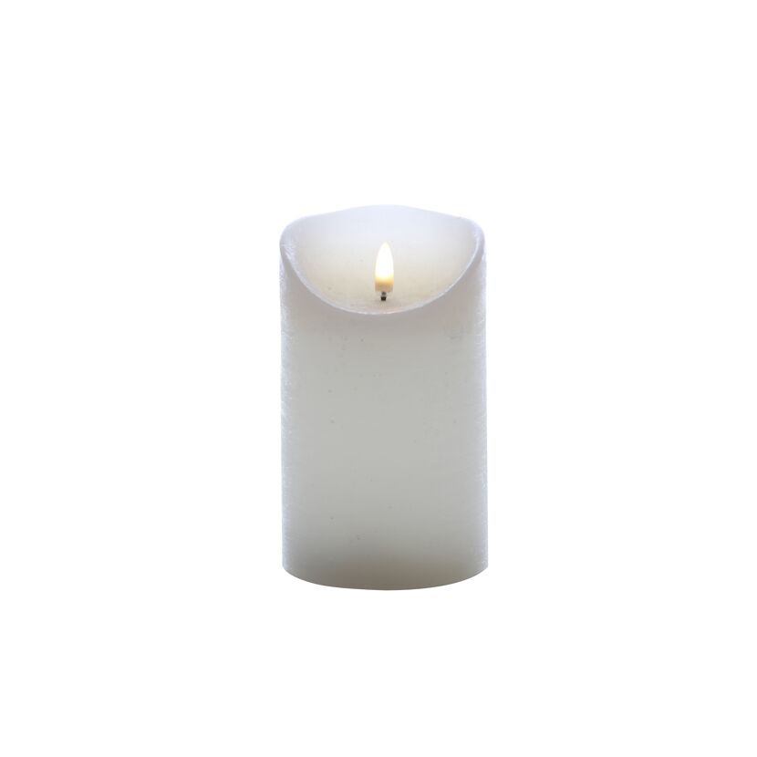 LED Kerze Rustik cremefarben, 9x20cm