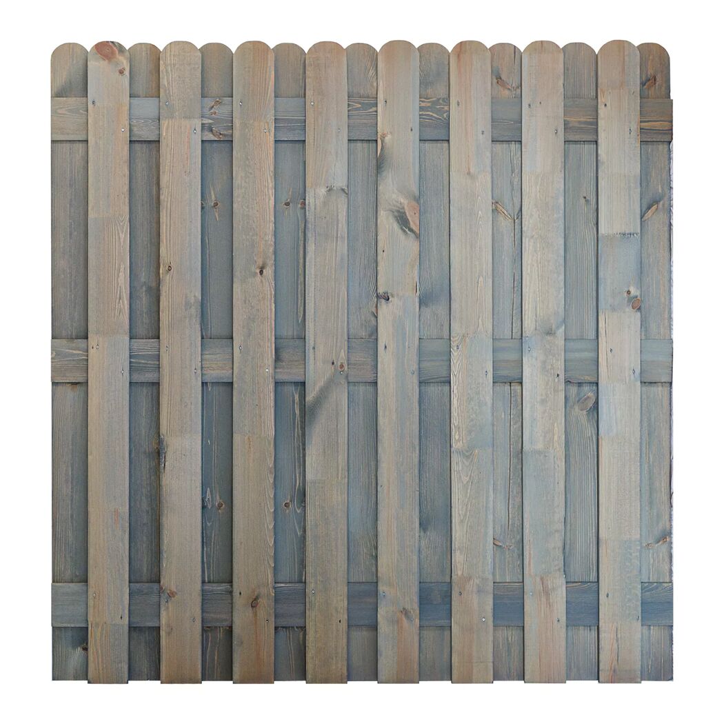 Grauer Sichtschutz Bohlenzaun 180x180 cm