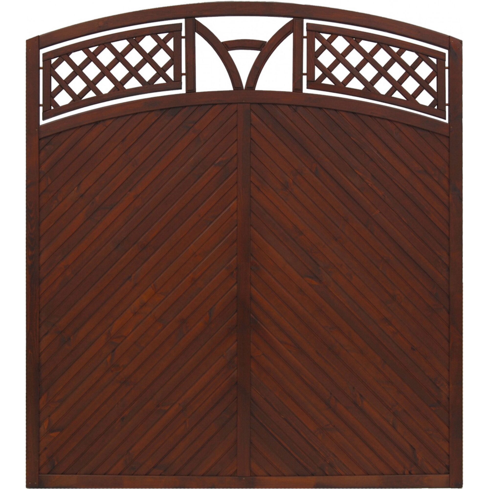 Brauner Gartenzaun Toulon mit Bogen