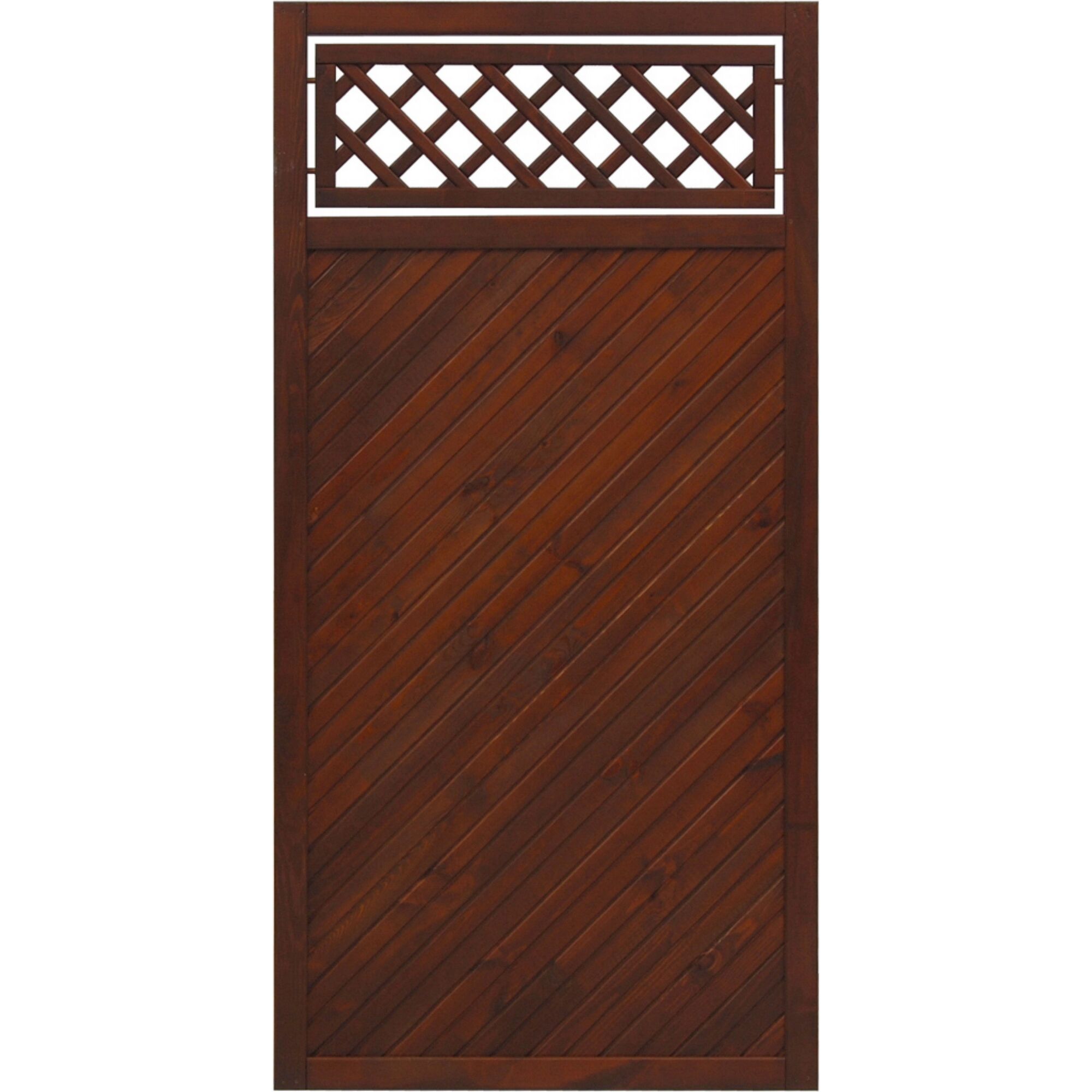 Braunes, schräg verlaufendes Holzelement Toulon mit Gitter