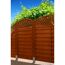 Brauner Holzzaun mit Gitter