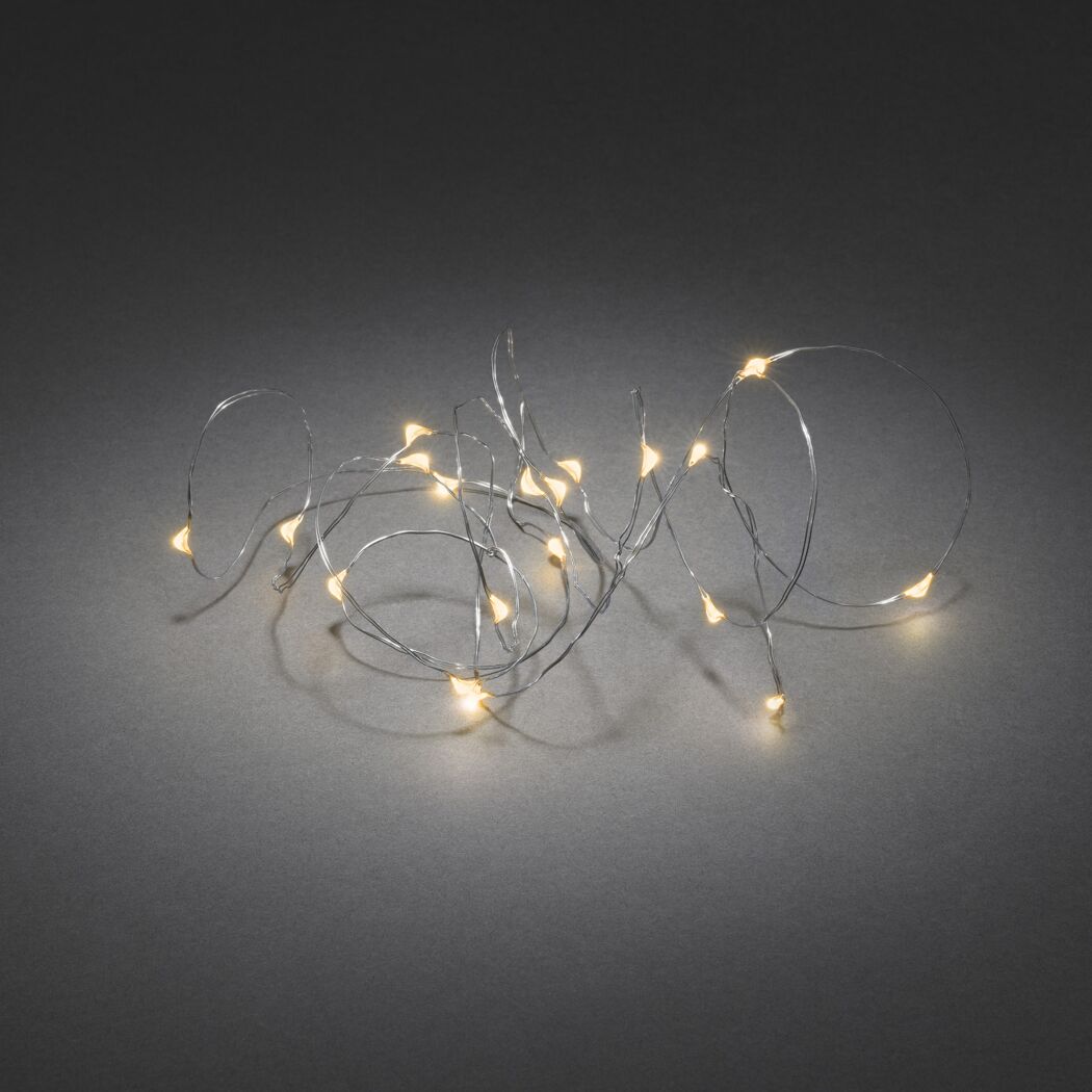 Micro-LED-Lichterkette 20 LEDs bernstein 190 cm