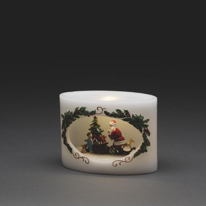 Konstsmide Led Echtwachskerze Weihnachtsmann Weiss Hohe 14 Cm ǀ Toom Baumarkt