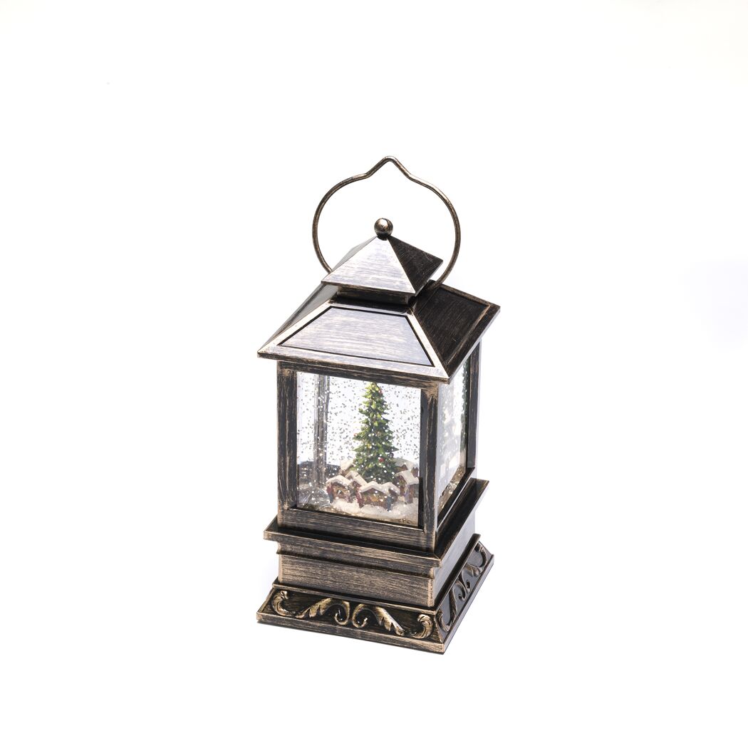 LED-Wasserlaterne 'Weihnachtsmarkt' 1 LED warmweiß 10,5 x 22 cm