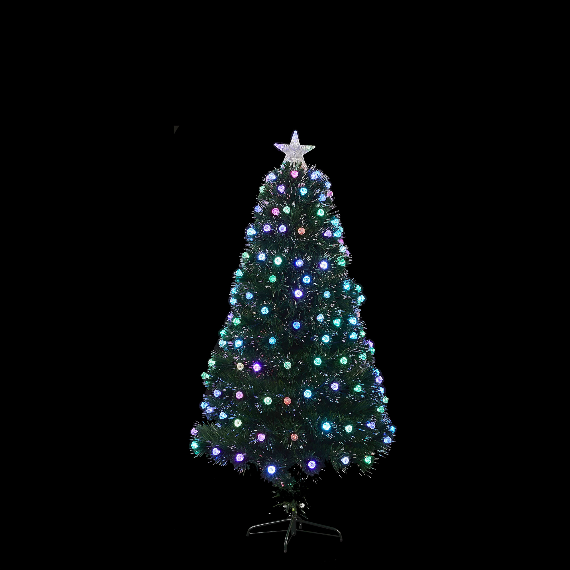 Weihnachtsbaum in Glasfaser 120 cm, mit LED-Beleuchtung + product picture