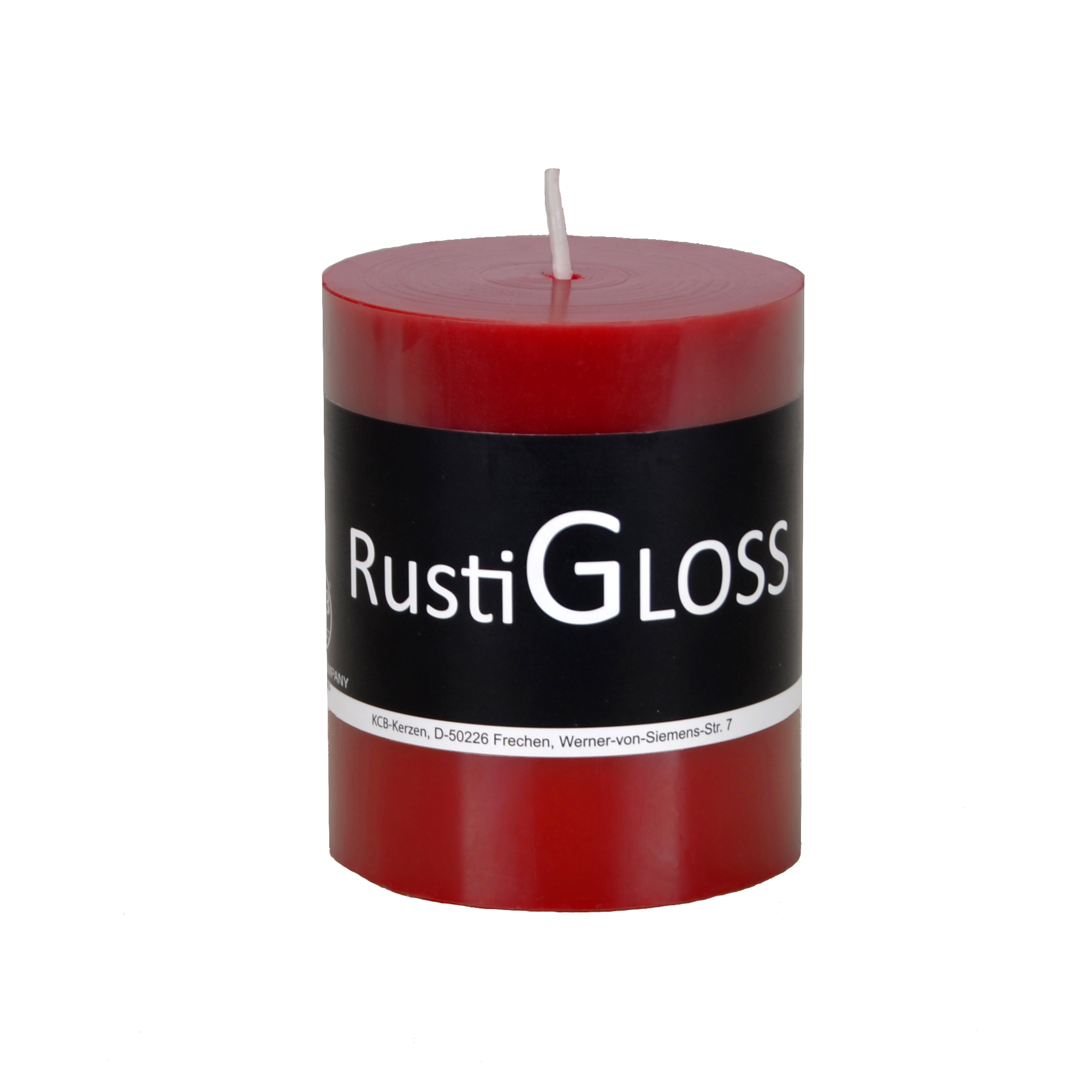 Stumpenkerze 'Rusti Gloss' karminrot Ø 6,8 x 8 cm + product picture