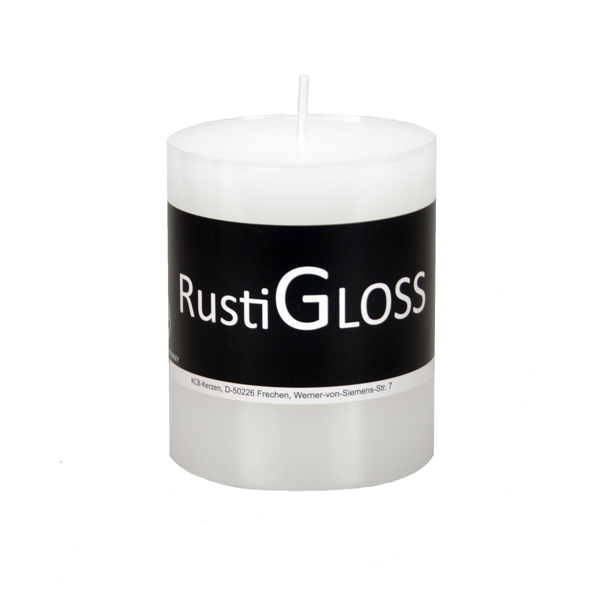 Stumpenkerze 'Rusti Gloss' weiss Ø 6,6 x 8 cm + product picture