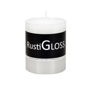 Stumpenkerze 'Rusti Gloss' weiss Ø 6,6 x 8 cm