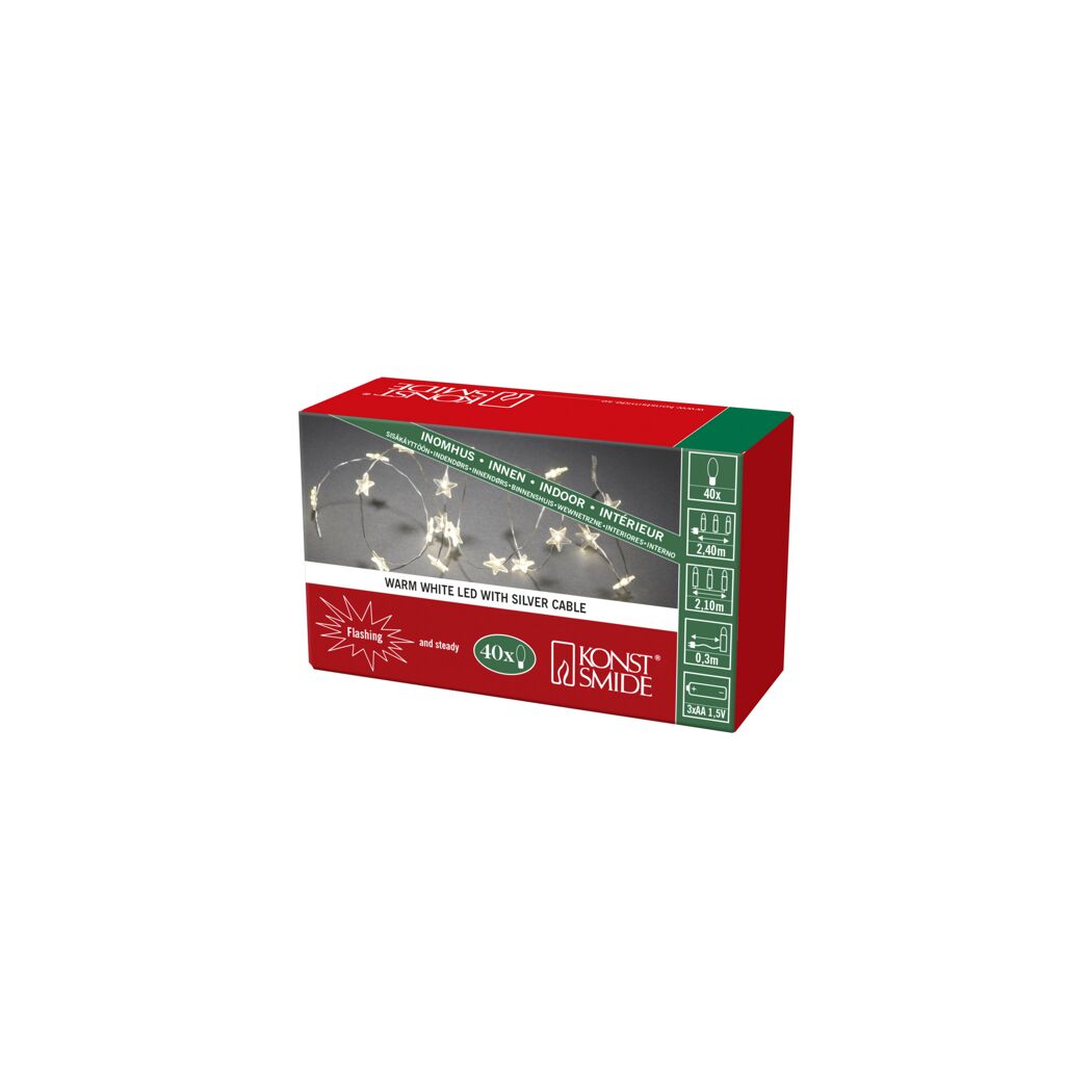 Lichterkette mit 40 LEDs in Sternenform