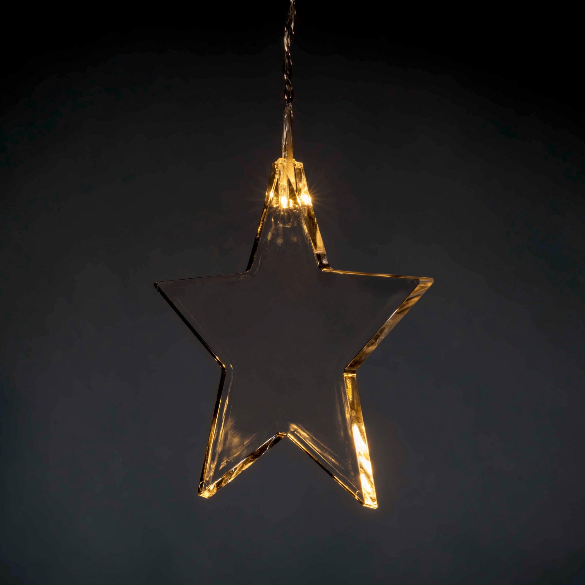 LED-Lichtervorhang 'Sterne' 8 LEDs warmweiß 105 cm + product picture