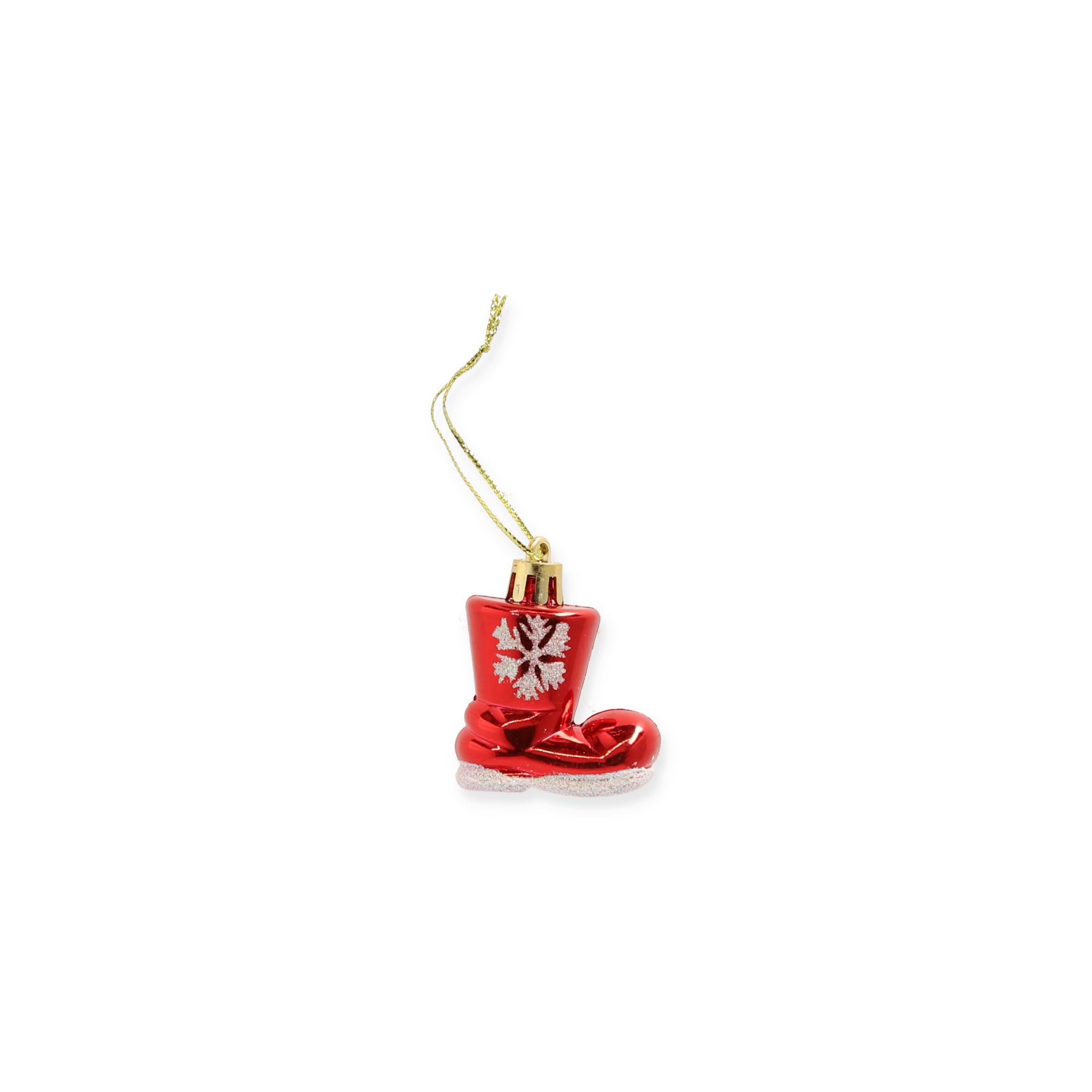Christbaumschmuck Stiefel rot/weiß 4,7 cm + product picture