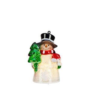LED-Acrylfigur 'Sigge' Schneemann mit Weihnachtsbaum weiß 9 cm