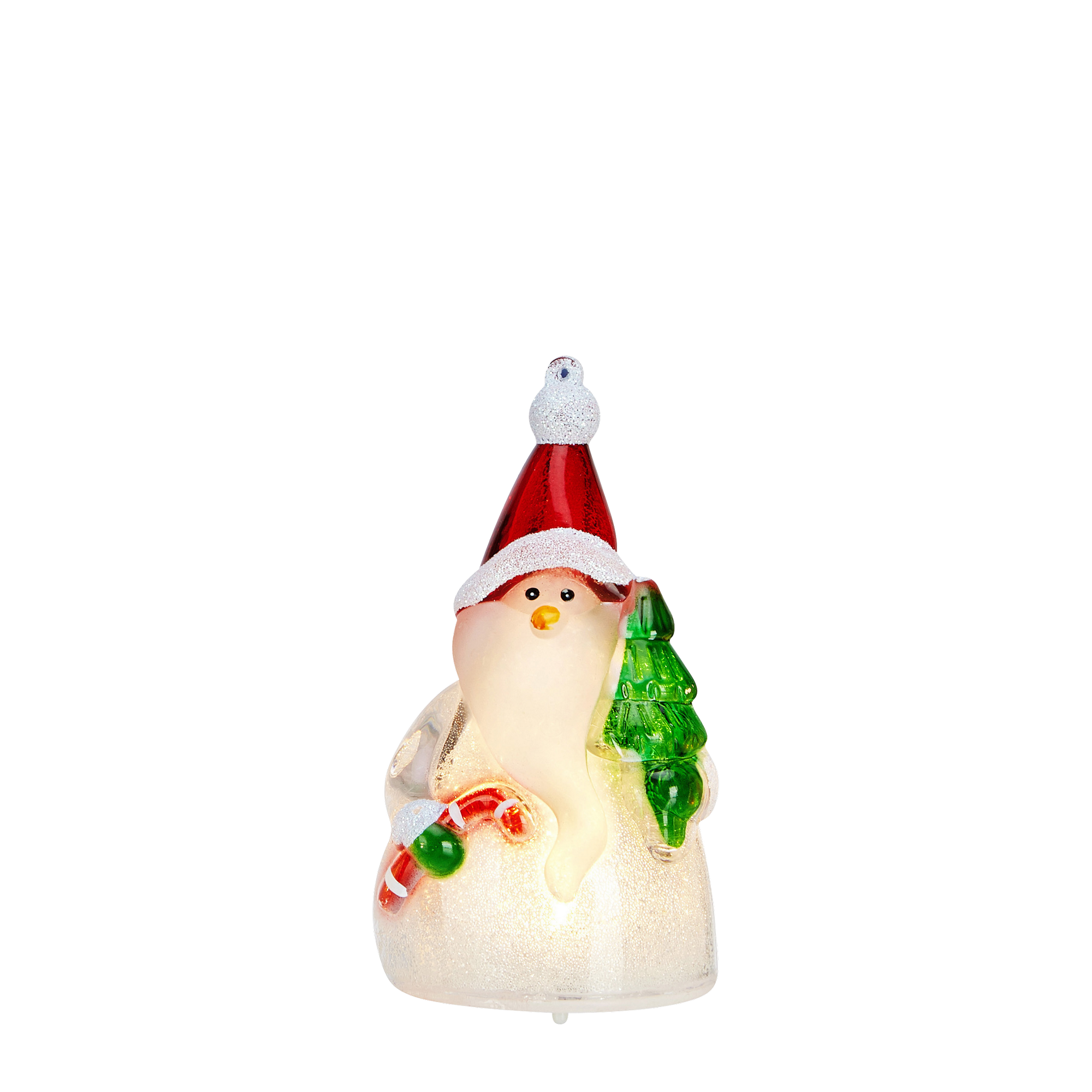 LED-Acrylfigur 'Sigge' Santa mit Weihnachtsbaum weiß 9 cm + product picture