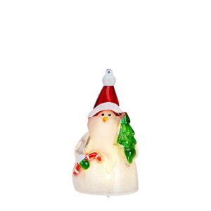 LED-Acrylfigur 'Sigge' Santa mit Weihnachtsbaum weiß 9 cm